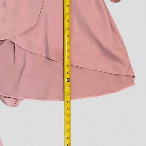 Lane Bryant Women's Satin Tunic High Low Satin Wrap Top Pink Waist Tie Sz 26/28 - Picture 6 of 9